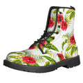 Aloha Hibiscus Tropical Pattern Print Lace-Up Boots