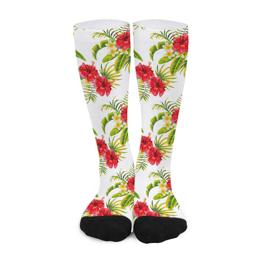 Aloha Hibiscus Tropical Pattern Print Long Socks