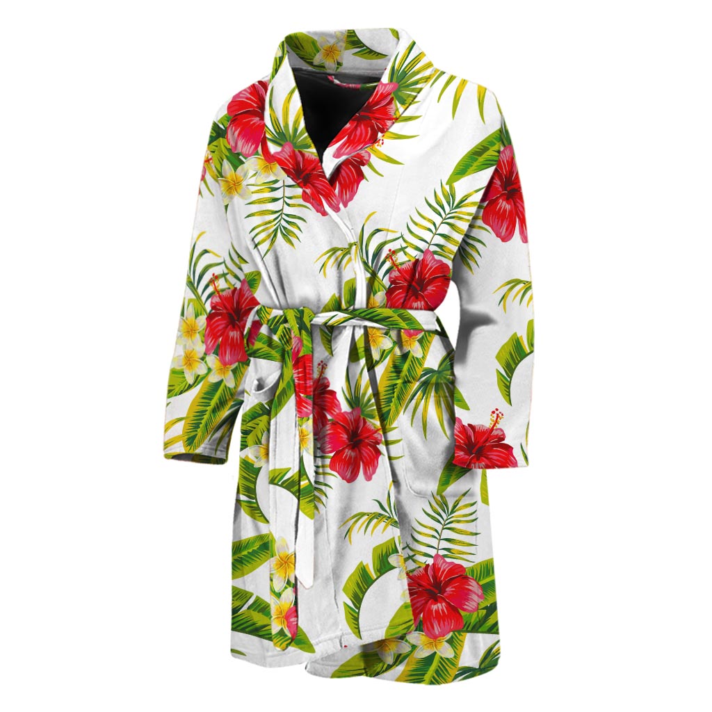 Aloha Hibiscus Tropical Pattern Print Men's Bathrobe