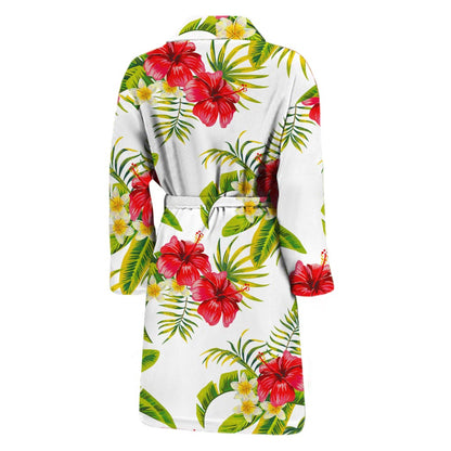 Aloha Hibiscus Tropical Pattern Print Men's Bathrobe
