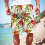 Aloha Hibiscus Tropical Pattern Print Men's Cargo Shorts