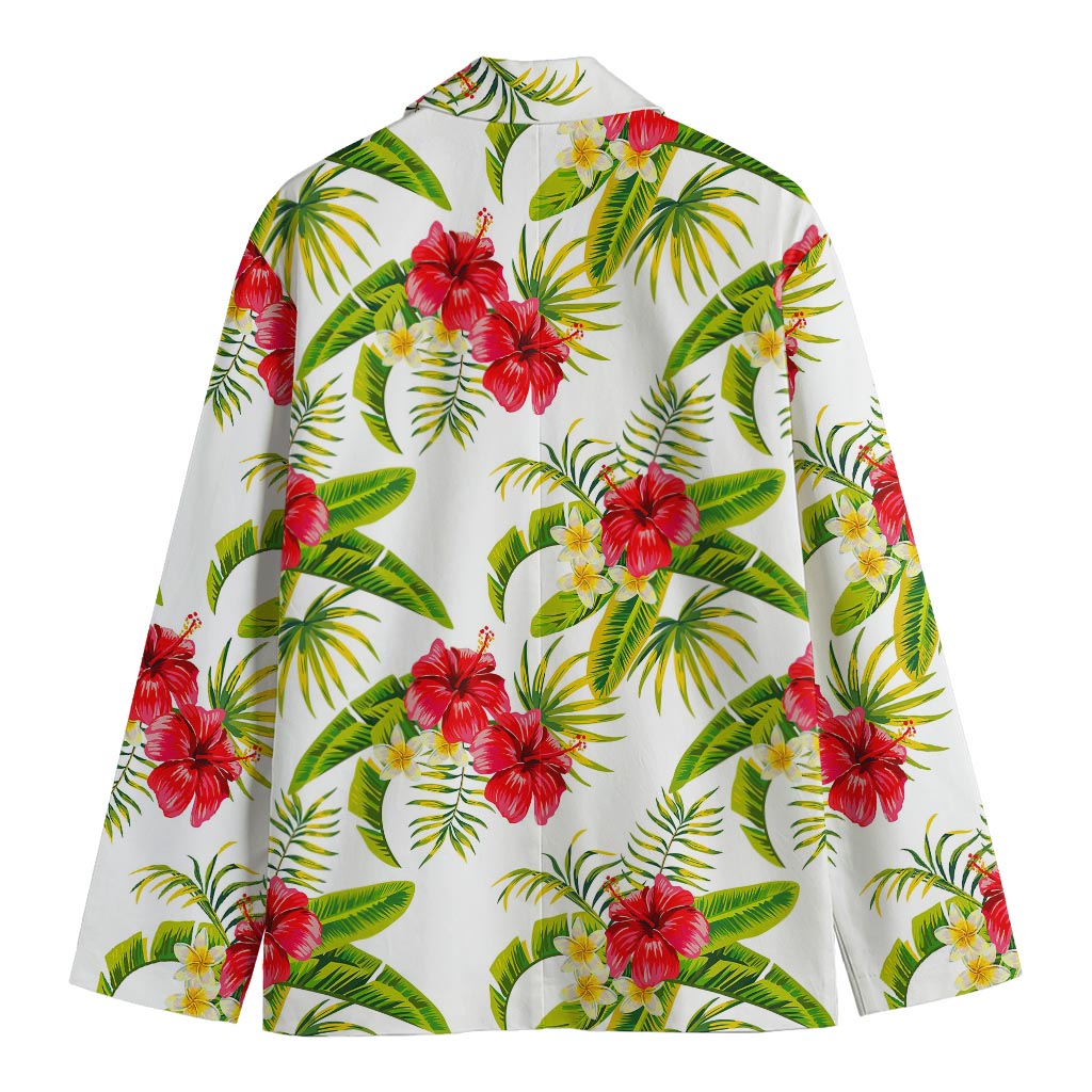 Aloha Hibiscus Tropical Pattern Print Men's Cotton Blazer