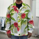 Aloha Hibiscus Tropical Pattern Print Men's Shirt Jacket