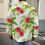 Aloha Hibiscus Tropical Pattern Print Men's Shirt Jacket