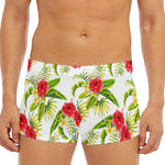 Aloha Hibiscus Tropical Pattern Print Men's Short Boxer Briefs