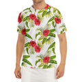 Aloha Hibiscus Tropical Pattern Print Men's Short Sleeve Rash Guard