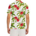 Aloha Hibiscus Tropical Pattern Print Men's Short Sleeve Rash Guard