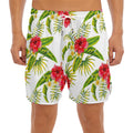 Aloha Hibiscus Tropical Pattern Print Men's Split Running Shorts