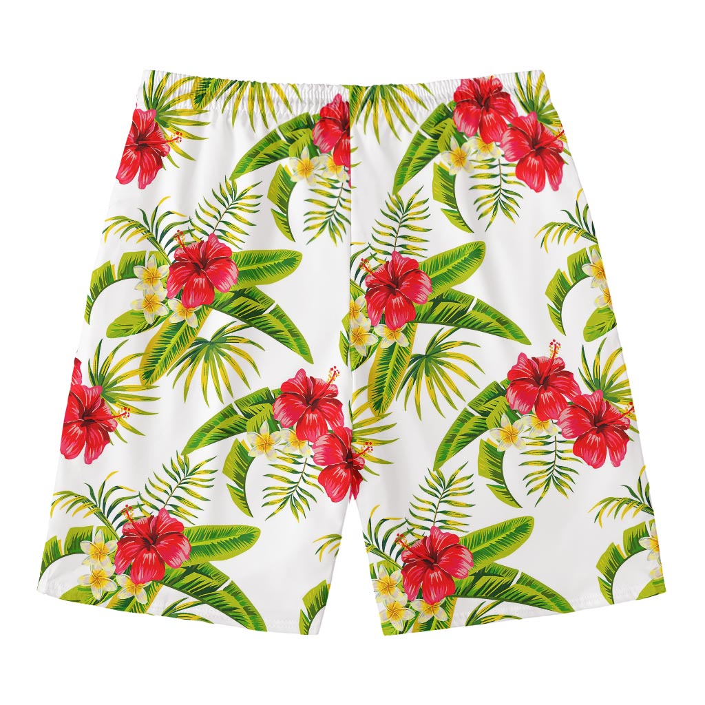 Aloha Hibiscus Tropical Pattern Print Men's Swim Trunks