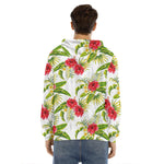 Aloha Hibiscus Tropical Pattern Print Men's Velvet Pullover Hoodie