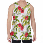 Aloha Hibiscus Tropical Pattern Print Men's Velvet Tank Top