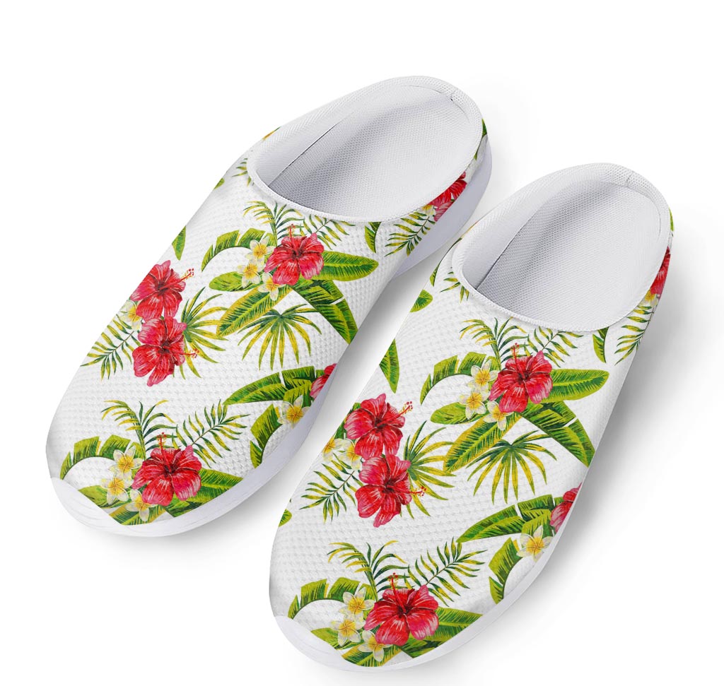 Aloha Hibiscus Tropical Pattern Print Mesh Casual Shoes