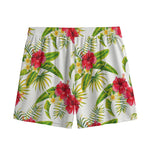 Aloha Hibiscus Tropical Pattern Print Mesh Shorts