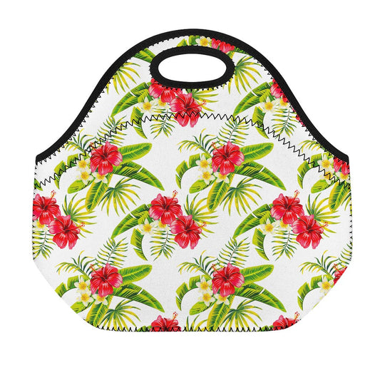 Aloha Hibiscus Tropical Pattern Print Neoprene Lunch Bag