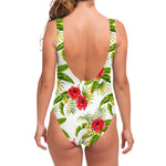 Aloha Hibiscus Tropical Pattern Print One Piece Swimsuit