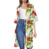 Aloha Hibiscus Tropical Pattern Print Open Front Beach Cover Up