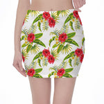 Aloha Hibiscus Tropical Pattern Print Pencil Mini Skirt