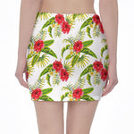 Aloha Hibiscus Tropical Pattern Print Pencil Mini Skirt