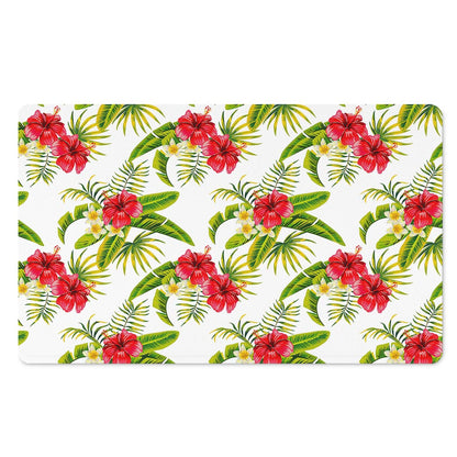Aloha Hibiscus Tropical Pattern Print Polyester Doormat