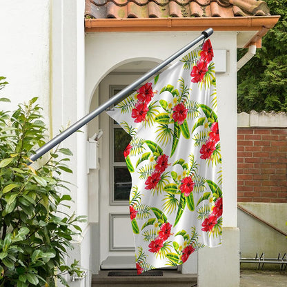 Aloha Hibiscus Tropical Pattern Print Polyester Flag