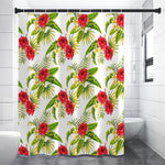 Aloha Hibiscus Tropical Pattern Print Premium Shower Curtain