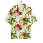 Aloha Hibiscus Tropical Pattern Print Rayon Hawaiian Shirt