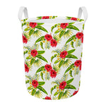 Aloha Hibiscus Tropical Pattern Print Round Laundry Basket