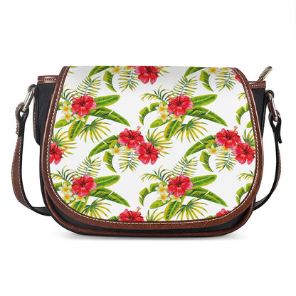 Aloha Hibiscus Tropical Pattern Print Saddle Bag
