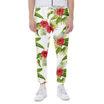 Aloha Hibiscus Tropical Pattern Print Scuba Joggers