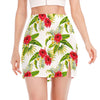 Aloha Hibiscus Tropical Pattern Print Side Slit Mini Skirt