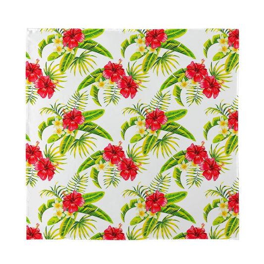 Aloha Hibiscus Tropical Pattern Print Silk Bandana