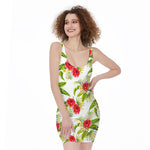 Aloha Hibiscus Tropical Pattern Print Sleeveless Bodycon Dress