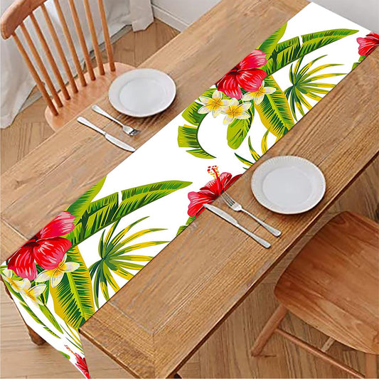 Aloha Hibiscus Tropical Pattern Print Table Runner