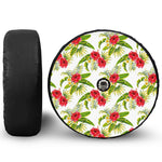 Aloha Hibiscus Tropical Pattern Print Tire Cover With Camera Hole