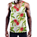 Aloha Hibiscus Tropical Pattern Print Men's Workout Tank Top