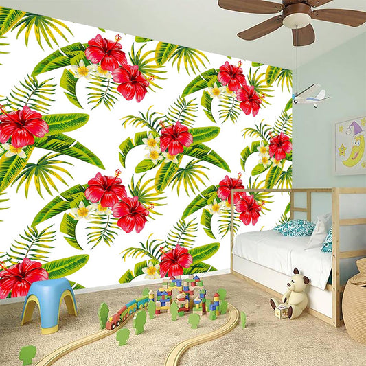 Aloha Hibiscus Tropical Pattern Print Wall Sticker