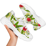 Aloha Hibiscus Tropical Pattern Print White Chunky Shoes