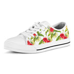 Aloha Hibiscus Tropical Pattern Print White Low Top Sneakers