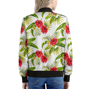 Aloha Hibiscus Tropical Pattern Print Women's Bomber Jacket