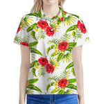 Aloha Hibiscus Tropical Pattern Print Women's Polo Shirt