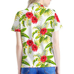 Aloha Hibiscus Tropical Pattern Print Women's Polo Shirt