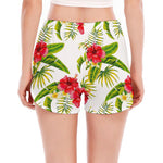 Aloha Hibiscus Tropical Pattern Print Women's Split Running Shorts