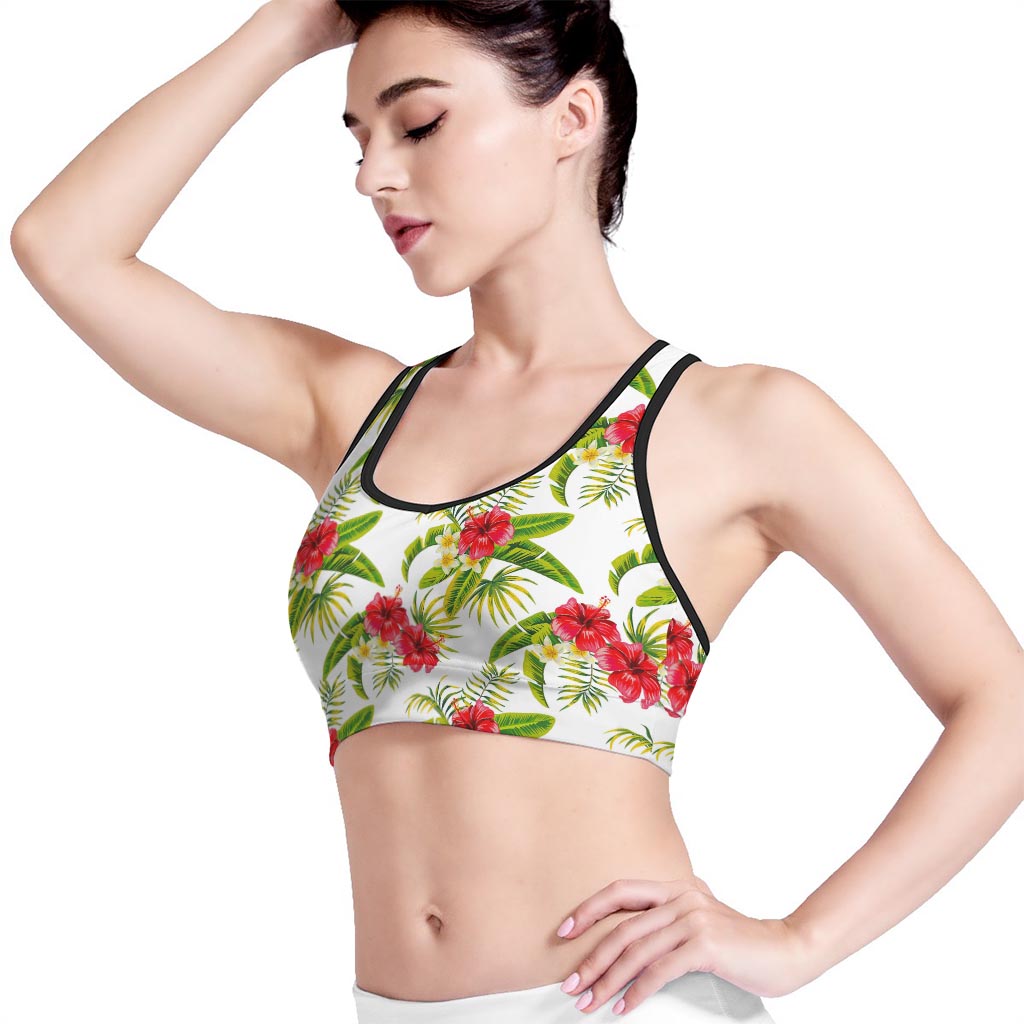 Aloha Hibiscus Tropical Pattern Print Women's Sports Bra