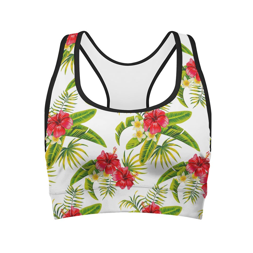 Aloha Hibiscus Tropical Pattern Print Women's Sports Bra