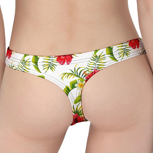 Aloha Hibiscus Tropical Pattern Print Women's Thong