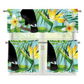 Aloha Keel-Billed Toucan Print 3 Piece Kitchen Curtains