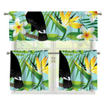 Aloha Keel-Billed Toucan Print 3 Piece Kitchen Curtains