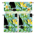 Aloha Keel-Billed Toucan Print 3 Piece Kitchen Curtains