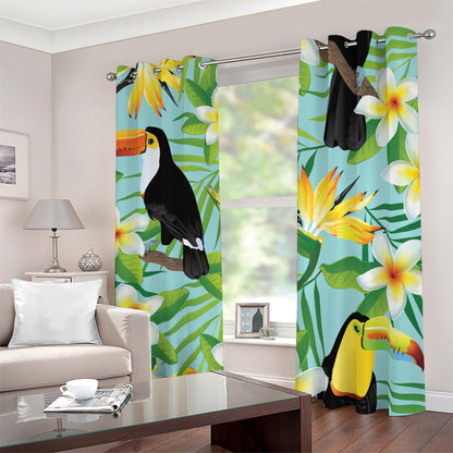 Aloha Keel-Billed Toucan Print Blackout Grommet Curtains