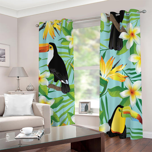 Aloha Keel-Billed Toucan Print Blackout Grommet Curtains